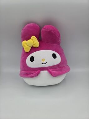 Sanrio My Melody Squishmallow 12" Plush Pink Hood & Yellow Bow EUC